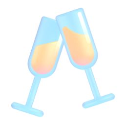 Two glasses clinking together.